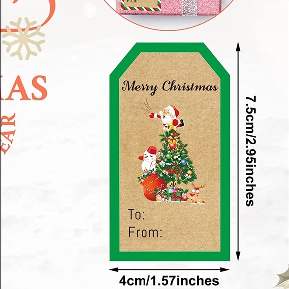 🎄 50 HOLIDAY PRESENTS LABELS 2024 - Kraft color - Picture 3 of 7